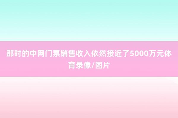 那时的中网门票销售收入依然接近了5000万元体育录像/图片
