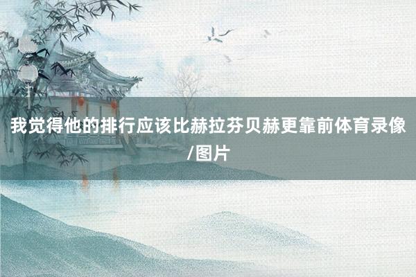 我觉得他的排行应该比赫拉芬贝赫更靠前体育录像/图片