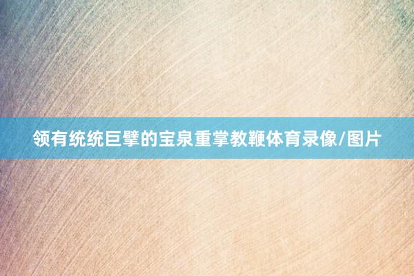 领有统统巨擘的宝泉重掌教鞭体育录像/图片