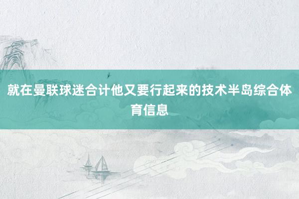 就在曼联球迷合计他又要行起来的技术半岛综合体育信息