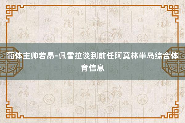 葡体主帅若昂-佩雷拉谈到前任阿莫林半岛综合体育信息