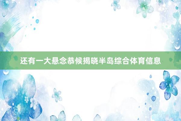 还有一大悬念恭候揭晓半岛综合体育信息