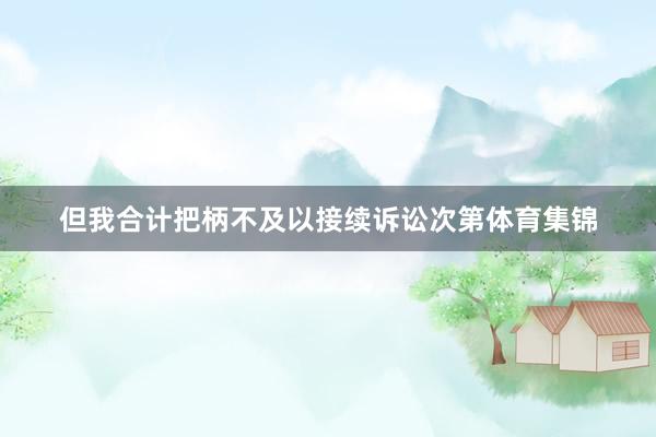 但我合计把柄不及以接续诉讼次第体育集锦