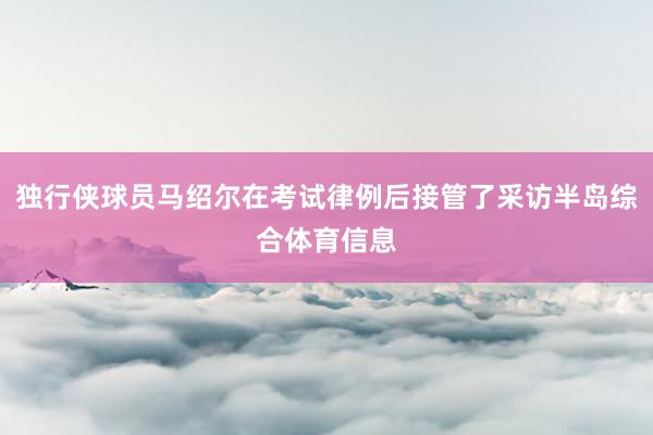 独行侠球员马绍尔在考试律例后接管了采访半岛综合体育信息