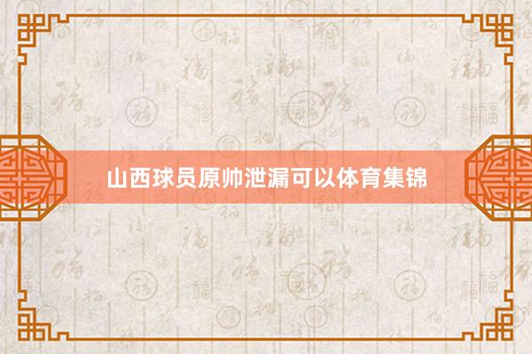 山西球员原帅泄漏可以体育集锦