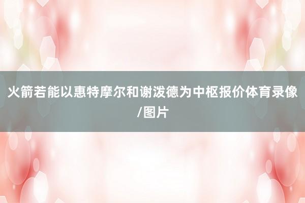 火箭若能以惠特摩尔和谢泼德为中枢报价体育录像/图片