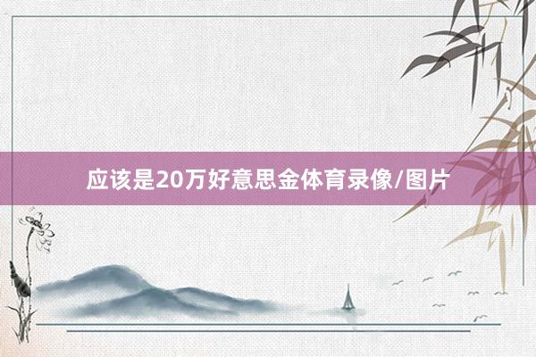 应该是20万好意思金体育录像/图片
