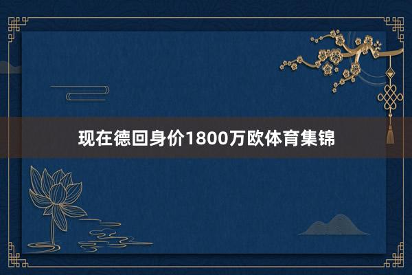 现在德回身价1800万欧体育集锦