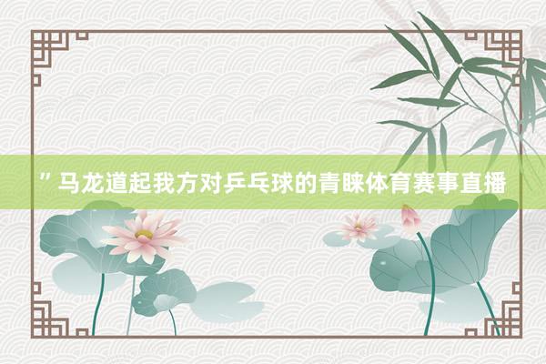 ”马龙道起我方对乒乓球的青睐体育赛事直播
