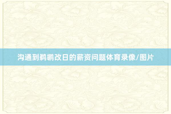 沟通到鹈鹕改日的薪资问题体育录像/图片