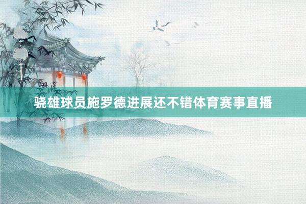 骁雄球员施罗德进展还不错体育赛事直播