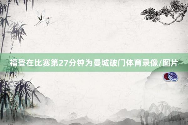 福登在比赛第27分钟为曼城破门体育录像/图片