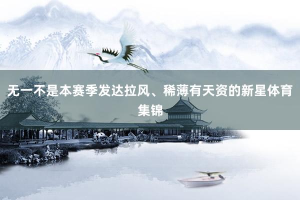 无一不是本赛季发达拉风、稀薄有天资的新星体育集锦