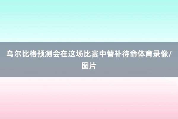 乌尔比格预测会在这场比赛中替补待命体育录像/图片