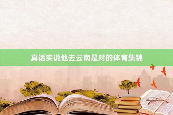 真话实说他去云南是对的体育集锦