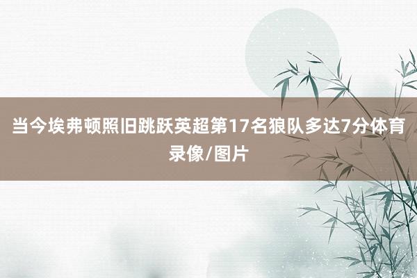 当今埃弗顿照旧跳跃英超第17名狼队多达7分体育录像/图片