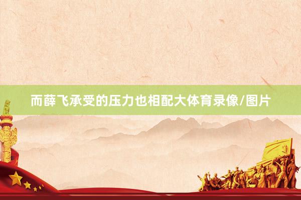 而薛飞承受的压力也相配大体育录像/图片