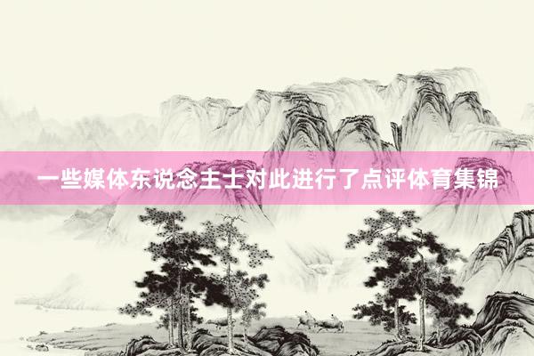 一些媒体东说念主士对此进行了点评体育集锦