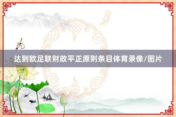 达到欧足联财政平正原则条目体育录像/图片