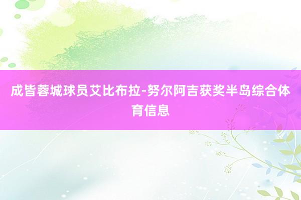 成皆蓉城球员艾比布拉-努尔阿吉获奖半岛综合体育信息