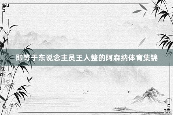 即等于东说念主员王人整的阿森纳体育集锦