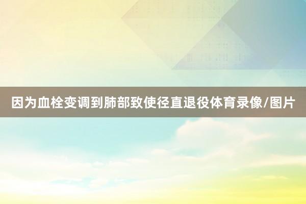 因为血栓变调到肺部致使径直退役体育录像/图片