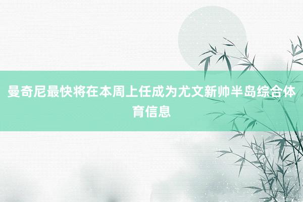 曼奇尼最快将在本周上任成为尤文新帅半岛综合体育信息