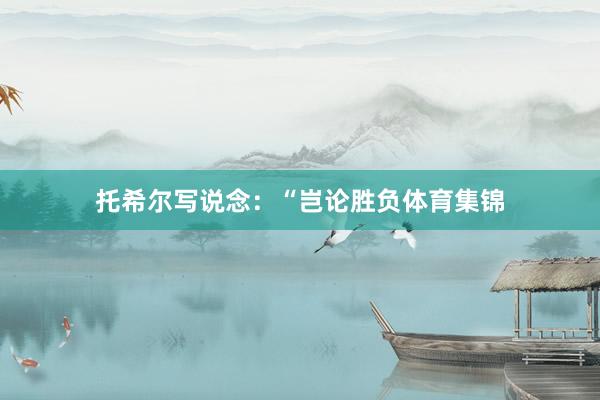 托希尔写说念：“岂论胜负体育集锦