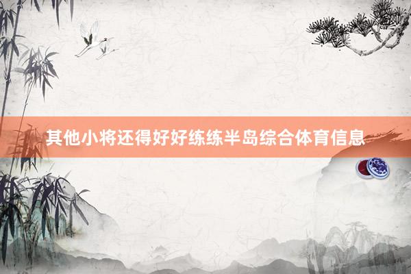 其他小将还得好好练练半岛综合体育信息