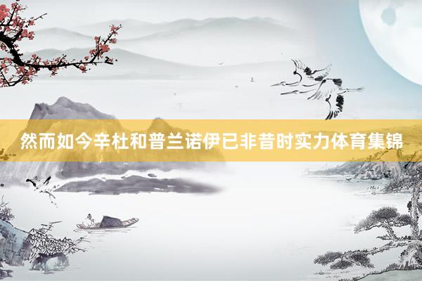 然而如今辛杜和普兰诺伊已非昔时实力体育集锦