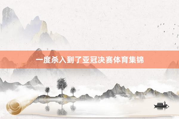 一度杀入到了亚冠决赛体育集锦
