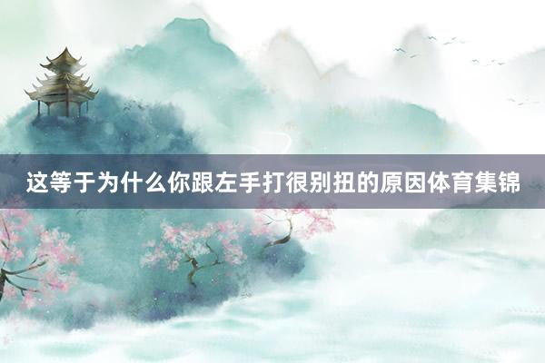 这等于为什么你跟左手打很别扭的原因体育集锦