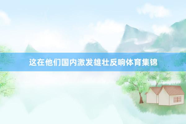 这在他们国内激发雄壮反响体育集锦