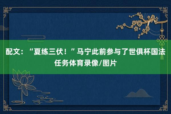 配文：“夏练三伏！”马宁此前参与了世俱杯国法任务体育录像/图片