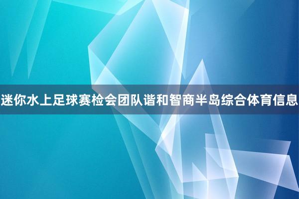 迷你水上足球赛检会团队谐和智商半岛综合体育信息