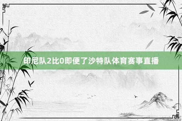 印尼队2比0即便了沙特队体育赛事直播