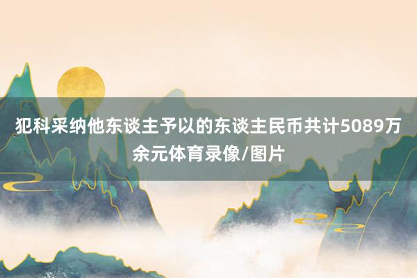 犯科采纳他东谈主予以的东谈主民币共计5089万余元体育录像/图片