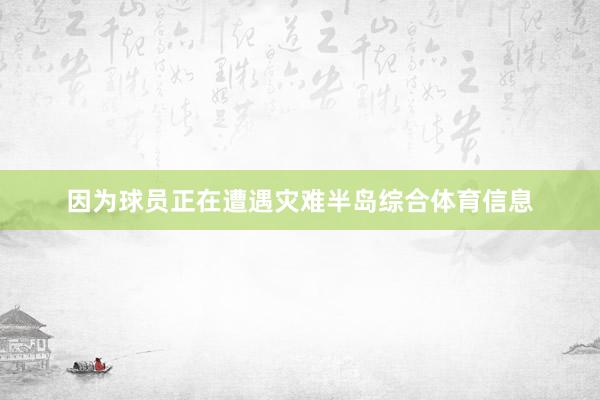 因为球员正在遭遇灾难半岛综合体育信息