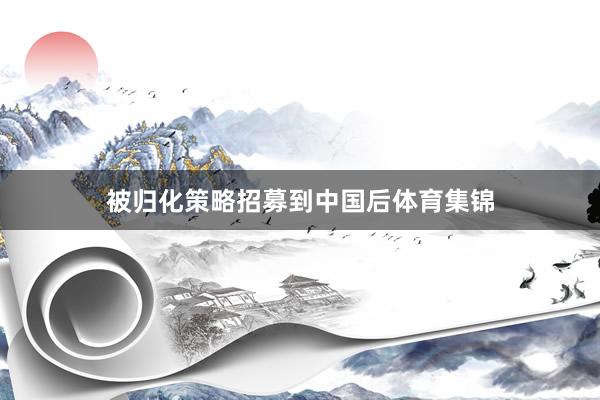 被归化策略招募到中国后体育集锦