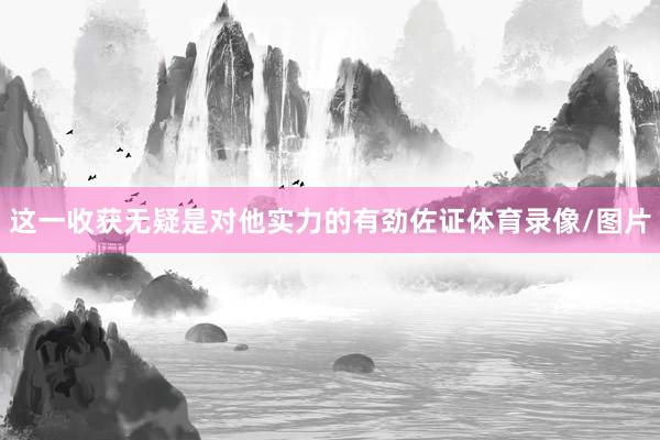 这一收获无疑是对他实力的有劲佐证体育录像/图片