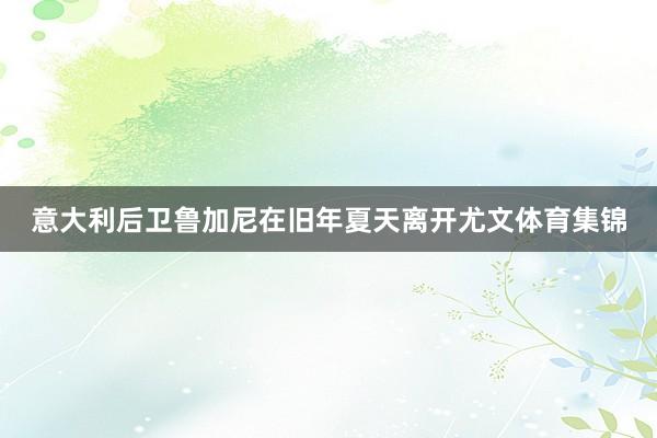 意大利后卫鲁加尼在旧年夏天离开尤文体育集锦