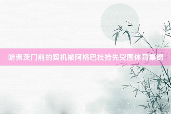 哈弗茨门前的契机被阿格巴杜抢先突围体育集锦