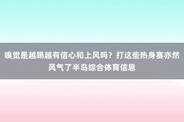 嗅觉是越踢越有信心和上风吗？打这些热身赛亦然风气了半岛综合体育信息