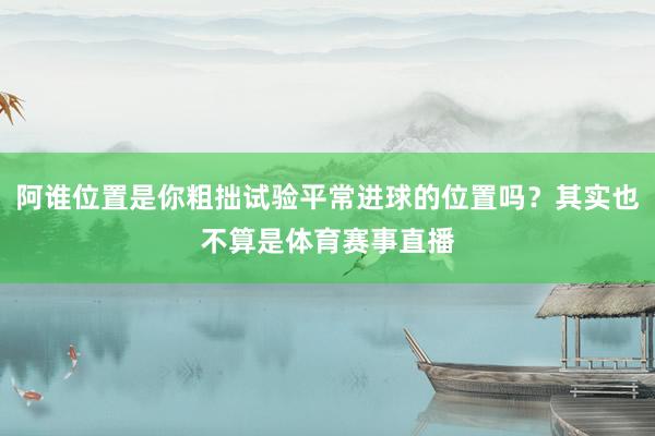 阿谁位置是你粗拙试验平常进球的位置吗？其实也不算是体育赛事直播