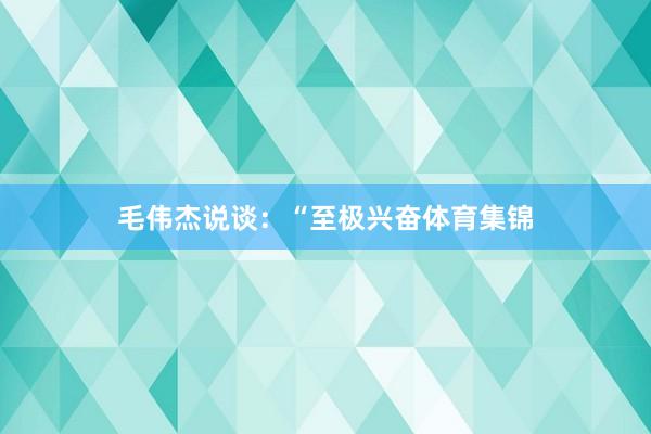 毛伟杰说谈：“至极兴奋体育集锦