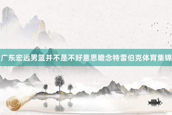 广东宏远男篮并不是不好意思瞻念特雷伯克体育集锦